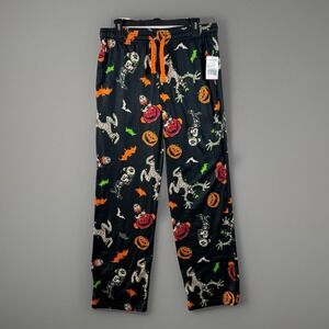 DISNEY Mickey Mouse Halloween Men's Pajama Pants Size Medium Black/Orange/Green